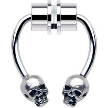 Load image into Gallery viewer, Skull Magnetic Septum Ring Horseshoe Non-Pierced Fake Nose Ring