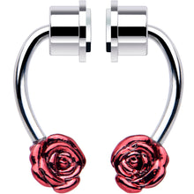 Load image into Gallery viewer, Red Rose Magnetic Septum Ring Horseshoe Non-Pierced Fake Nose Ring