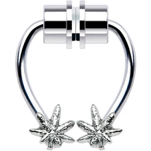 Load image into Gallery viewer, Pot Leaf Magnetic Septum Ring Horseshoe Non-Pierced Fake Nose Ring