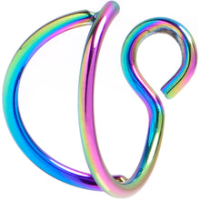 Load image into Gallery viewer, Rainbow Stainless Steel Clip on Double Hoop Fake Nose Ring