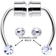 Load image into Gallery viewer, Black Mist Gem Magnetic Septum Ring Horseshoe Non-Pierced Fake Nose Ring