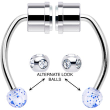 Load image into Gallery viewer, Blue Gem Magnetic Septum Ring Horseshoe Non-Pierced Fake Nose Ring