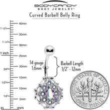 Load image into Gallery viewer, Aurora Gem Retro Sunburst Belly Ring