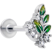 Load image into Gallery viewer, 16G 5/16 Clear CZ Gem Morning Leaves Labret Monroe Tragus