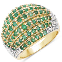 Load image into Gallery viewer, 2.16 Carat Genuine Zambian Emerald and White Topaz .925 Sterling Silver Ring