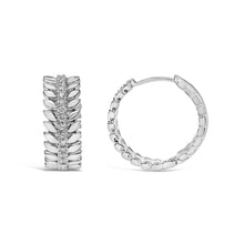 Load image into Gallery viewer, 14K White Gold 1/4 Cttw Lab Grown Diamond Leafy Wreath Hoop Earrings (F-G Color, VS1-VS2 Clarity)