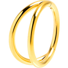 Load image into Gallery viewer, 16G 3/8 Gold Tone Double Row Illusion Hinged Segment Ring