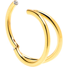 Load image into Gallery viewer, 16G 3/8 Gold Tone Double Row Illusion Hinged Segment Ring