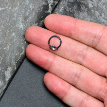 Load image into Gallery viewer, 16G 3/8 Aurora Gem Black Beauty Bug Hinged Segment Ring