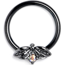 Load image into Gallery viewer, 16G 3/8 Aurora Gem Black Beauty Bug BCR Captive Ring