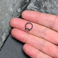 Load image into Gallery viewer, 16G 3/8 Aurora Gem Black Beauty Bug BCR Captive Ring
