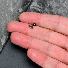 Load image into Gallery viewer, 16G 1/4 Blue Gem Black Gothic Butterfly Cartilage Tragus Earring
