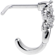 Load image into Gallery viewer, 20G 7mm Clear CZ Gem Love Lizard Faux Hoop L Shape Nose Ring
