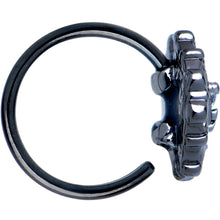 Load image into Gallery viewer, 20G 5/16 Blue Aurora Gem Black Night Blossom Nose Hoop