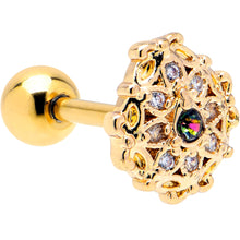 Load image into Gallery viewer, 16G 1/4 Vitrail Gem Gold Tone Blossom Bloom Cartilage Earring