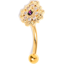 Load image into Gallery viewer, 16G 5/16 Vitrail Gem Gold Tone Blossom Bloom Curved Eyebrow Ring