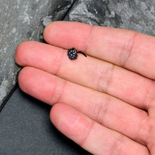 Load image into Gallery viewer, 20G 7mm Blue Aurora Gem Black Night Blossom L Shape Nose Ring