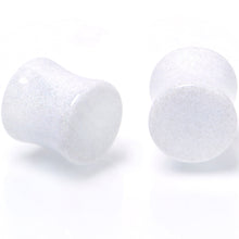 Load image into Gallery viewer, White Shimmer Acrylic Double Flare Plug Set 6mm to 20mm Sizes