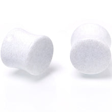 Load image into Gallery viewer, White Shimmer Acrylic Double Flare Plug Set 6mm to 20mm Sizes