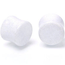 Load image into Gallery viewer, White Shimmer Acrylic Double Flare Plug Set 6mm to 20mm Sizes