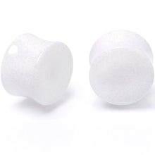 Load image into Gallery viewer, White Shimmer Acrylic Double Flare Plug Set 6mm to 20mm Sizes