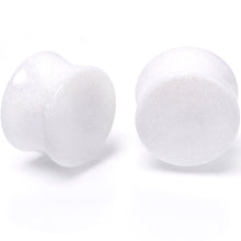 Load image into Gallery viewer, White Shimmer Acrylic Double Flare Plug Set 6mm to 20mm Sizes