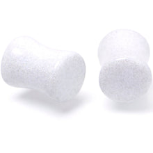 Load image into Gallery viewer, White Shimmer Acrylic Double Flare Plug Set 6mm to 20mm Sizes