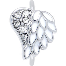 Load image into Gallery viewer, 20G 5/16 White Heavenly Heart Angel Wing Nose Hoop