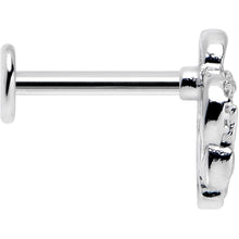 Load image into Gallery viewer, 16G 5/16 Clear CZ Gem Butterfly Rose Purple Internally Threaded Labret