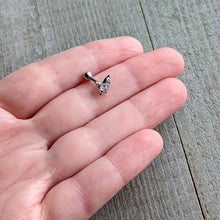 Load image into Gallery viewer, 16G 1/4 Clear Gem Fancy Fab Butterfly Cartilage Tragus Earring