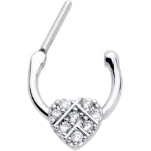 Load image into Gallery viewer, 16G 1/4 Clear CZ Gem Lattice Heart Cartilage Clicker