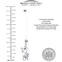 Load image into Gallery viewer, Bioplast PTFE Love Little Baby Feet Dangle Pregnancy Belly Ring