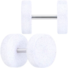 Load image into Gallery viewer, 18G White Shimmer Acrylic Cheater Plug Set