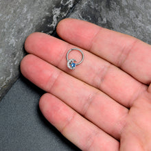 Load image into Gallery viewer, 16G 3/8 Blue CZ Gem Starry Night Sky Hinged Segment Ring