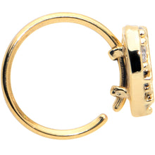 Load image into Gallery viewer, 20G 5/16 Clear CZ Gem Gold Tone Lattice Heart Nose Hoop