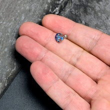 Load image into Gallery viewer, 16G 1/4 Blue CZ Gem Butterfly Love Heart Cartilage Tragus Earring