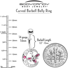 Load image into Gallery viewer, Pink Gem Lunar Dragonfly Belly Ring