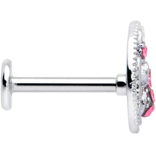 Load image into Gallery viewer, 16G 5/16 Pink Gem Lunar Dragonfly Internally Threaded Labret Tragus