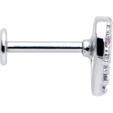 Load image into Gallery viewer, 16G 5/16 Pink CZ Gem Lattice Hear Internally Threaded Labret