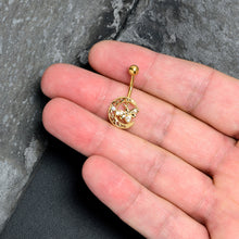 Load image into Gallery viewer, Clear Gem Gold Tone Lunar Dragonfly Belly Ring