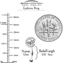 Load image into Gallery viewer, 16G 5/16 Clear Gem Lunar Dragonfly Curved Eyebrow Ring