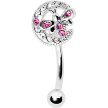 Load image into Gallery viewer, 16G 5/16 Pink Gem Lunar Dragonfly Curved Eyebrow Ring