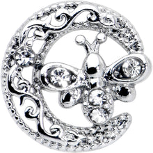 Load image into Gallery viewer, 20G 7mm Clear Gem Lunar Dragonfly L Shape Nose Ring