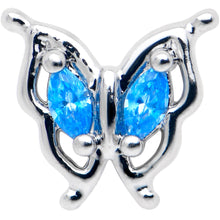 Load image into Gallery viewer, 16G 1/4 Blue Gem Fancy Fab Butterfly Cartilage Tragus Earring