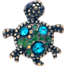 Load image into Gallery viewer, 16G 5/16 Blue Gem Gold Tone Sweet Sea Turtle Labret Monroe Tragus