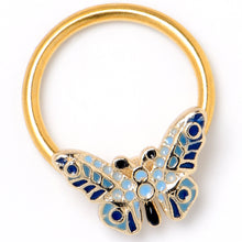 Load image into Gallery viewer, 16G 3/8 Gold Tone Evening Butterfly BCR Captive Ring