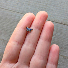 Load image into Gallery viewer, 16G 5/16 Blue CZ Gem Dragonfly Style Labret Monroe Tragus