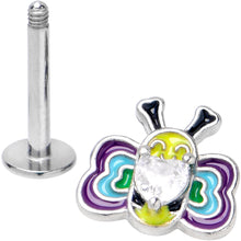 Load image into Gallery viewer, 16G 5/16 Clear CZ Gem Butterfly Love Bug Labret Monroe Tragus
