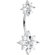 Load image into Gallery viewer, Clear Gem Star Power Double Mount Belly Ring