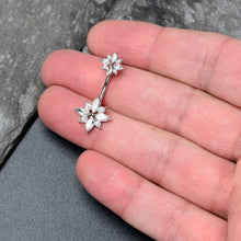 Load image into Gallery viewer, Clear Gem Star Power Double Mount Belly Ring